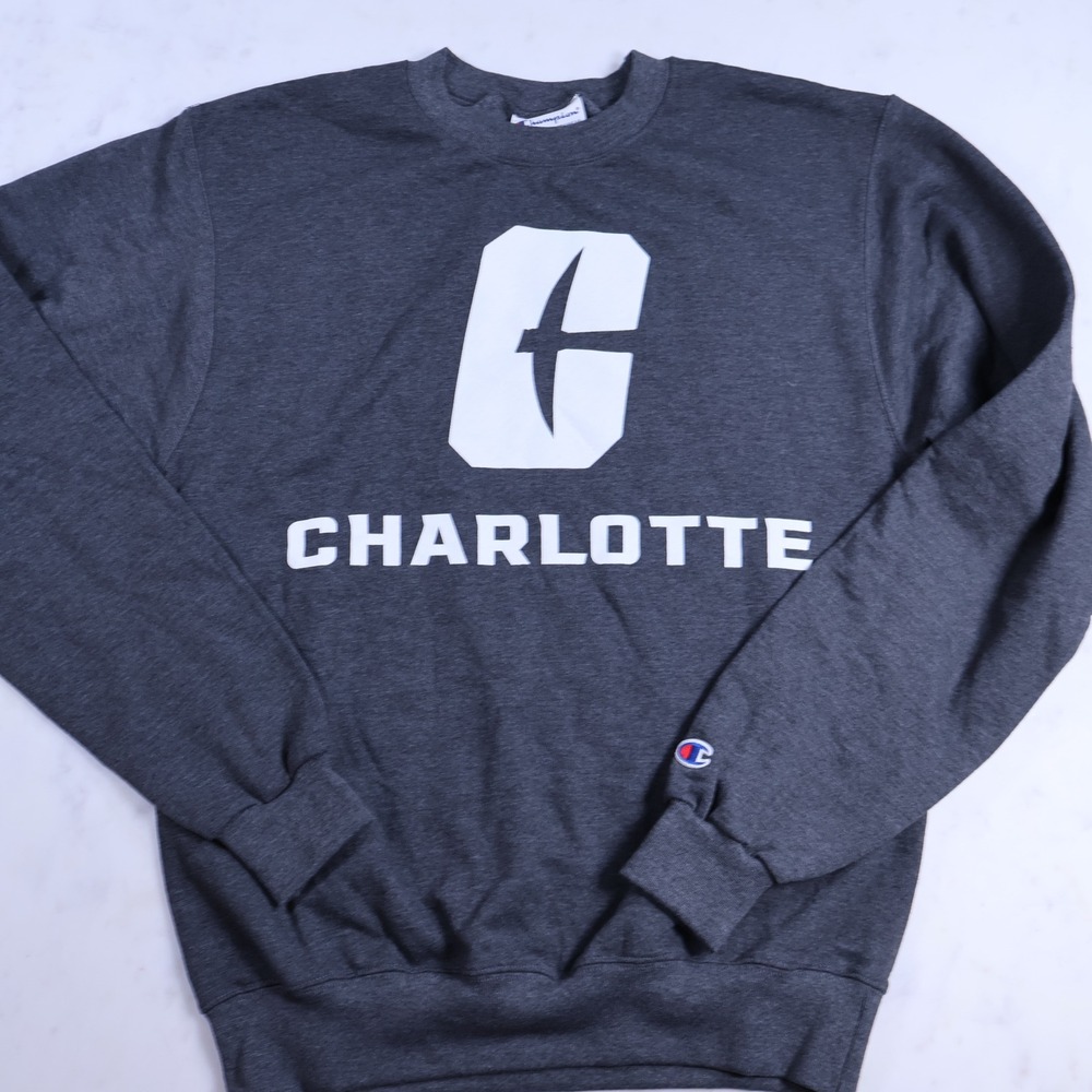 Champion UNC Charlotte 49ers Sweatshirt Small Charcoal Gray Men Women - Picture 2 of 8